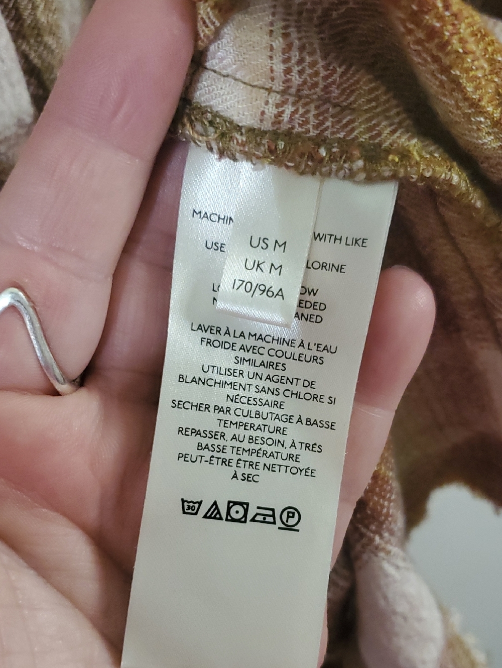 We The Free By The Way Plaid Button-Front Shirt Dress in Brown and Cream Size Md - Picture 12 of 16